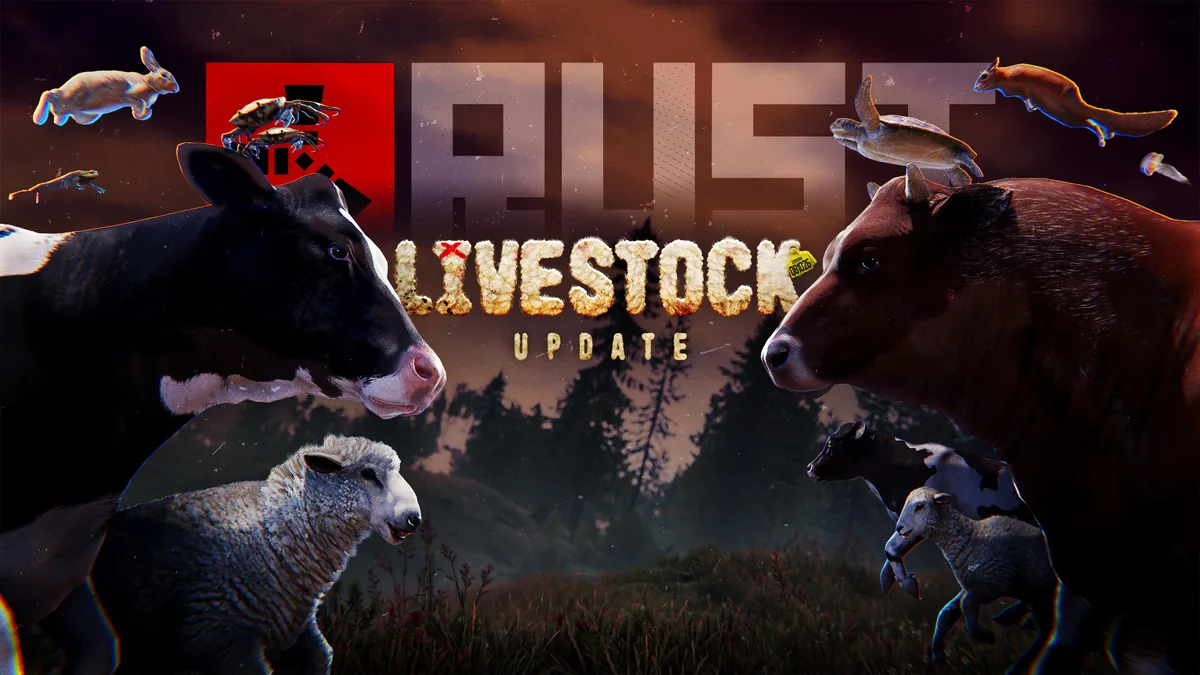 Обложка обновления Livestock: коровы и овцы в Rust